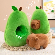 45CM Hut Plush Capibala Doll Soft Animal Avocado Mouse Plush Toys Avocado Doll Capybara Pillow Kids 