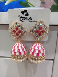 meenakari floral jimmik earrings/ indian jhumka earrings/antique jumkas/indian jimmiki earrings