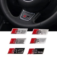 Car Steering Wheel Aluminium Sticker Nameplate for Audi A4L A6L A3 A4 A5 A6 A7 A8 Q3 Sline Q5 RS3 RS