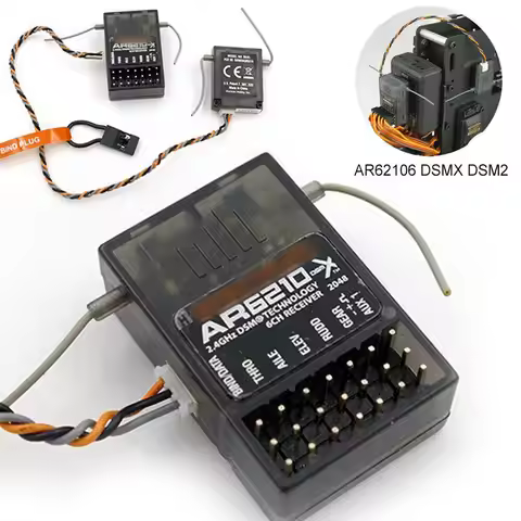 AR6210 2.4GHz 6CH Receiver/ Extended Satellite Support DSMX DSM2 Modefor JR Spektrum DX7s DX8 DX9 Dx