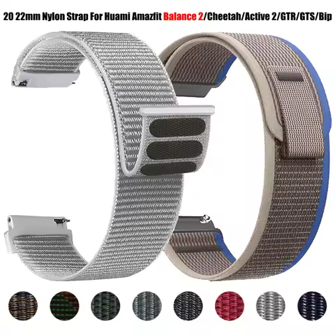 Nylon Braided Band For Amazfit GTS 4 2 2e/GTS2 4Mini/GTR4 3 Pro 42mm 47mm/Balance 2 Bracelet Amazfit