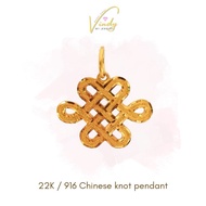 VINDYMY 916/22K CHINESE KNOT PENDANT / LOKET