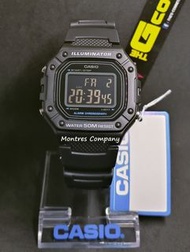 Montres Company 香港註冊公司 (33年老店) 卡西歐 CASIO W218 W218H W-218 W-218H W-218H-1 W-218H-1B  50米防水 全黑色反顯液晶白色