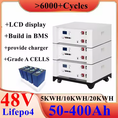 6000+Cycles Lifepo4 Battery 10kwh 20kwh 48V 51.2V 50Ah 100Ah 200Ah 300Ah 400Ah CAN RS485 RS232 Batte