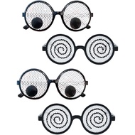 4pcs Googly Eyes Glasses, Cosplay Party Glasses, Funny Glasses with Vertigo Effect Party, Shaking Co