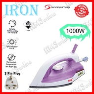 (B208A)'BRV' DRY IRON WITH 1000W POWER,3 PIN PLUG & SIRIM