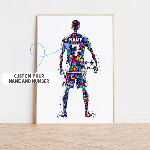 Personalized Soccer Poster Customize Your Favorite Star's Name And Number Soccer Wall Art Soccer Jer