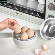 LUXEN Egg Shape Microwave Egg Steamer, White 4 Grids Egg Boiler, Kitchen Cooking Tool Quick Professi