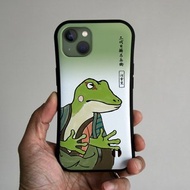 握把 iPhone 手機殼 藍色 Frog Ukiyo-e綠