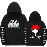 Japan Anime Naruto Men Hoodies Streetwear Uchiha Sasuke Akatsuki Winter Coat Loose Sweatshirt Man Hoodie