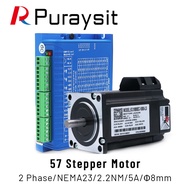 Puraysit 2 phase Closed Loop Motor Driver 2HSS57+Closed Loop Motor 57J1880EC-1000-LS 2.2NM 5A for La