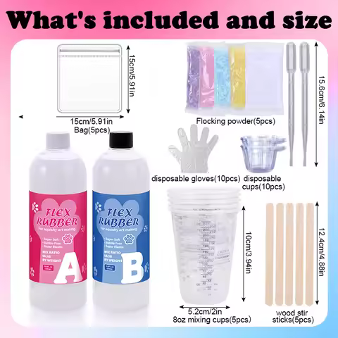 Taba Squishy Kit Liquid Silicone Gel Super Soft Squishy Kit 1:1 AB Ratio Resin Silicone for Molding 