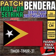 Indojersey Patch Flag EAST TIMOR EAST Iron-On Canvas Sublimation Square Box 7 x 4.5 cm T-Shirt Jerse
