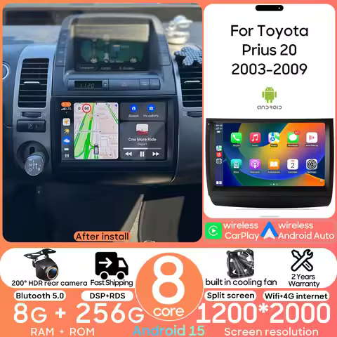 For Toyota Prius 20 2003-2009 Android 15 Car Multimedia Player Radio Video Stereo Navigation GPS Wir