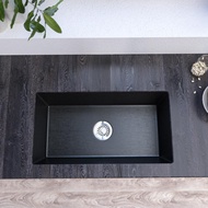 Quartz Classic Single Bowl Undermount Sink, Black