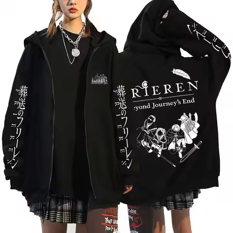 Anime Frieren: Beyond Journey's End Frieren Merch Zipper Hoodie Men's Women Clothing Casual Cosplay