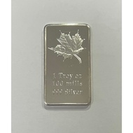 Maple Leaf Orange Colorized 1 oz Silver Plated Bar 1oz
