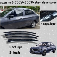 Proton Saga MC3 2025-2026 car Door Visor Window Deflectors With Double Tape New Saga Accessories skh