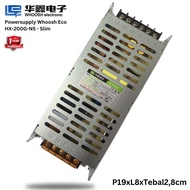 Power SUPPLY Whoosh ECO HX-200G-N5-SLIM ECO 5V 200W 40A SLIM THICK 2-8CM RUNNING TEXT VIDEOTRON LED 