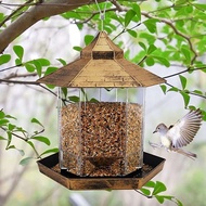 Feeder Burung Kalis Air Gazebo Hanging Feeder Burung Liar Luar Bekas dengan Hang Tali Makan Jenis Rumah Hiasan Taman