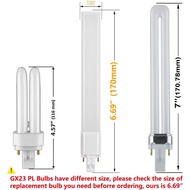 2-Pack 6W LED GX23 PL Lamp GX23d 2-Pin Base 13W CFL/Compact Fluorescent Lamp Replacement 120V Single