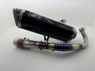 ท่อทรงอาคา Pr2 Exhaust ยกชุด Forza 350  ทรงกรวย 2.5นิ้ว ไทเทเนี่ยม  ราคาถูก อะไหล่มอเตอร์ไซค์ อะไหล่