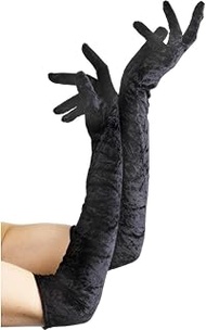 Fever Women's One Size Velveteen Gloves Long 53cm 21 Inches in Display Pack, Black, Black, One Size