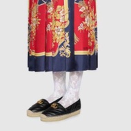 Gucci Quilted Leather Espadrilles Double G Women's Shoes