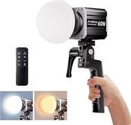Andoer COB Video Light 60W Portable LED Photography 2800K-6800K Dimmable LCD Screen 9 FX Special Eff