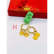 21K KARAT REAL GOLD PAWNABLE SAUDI GOLD EARRING