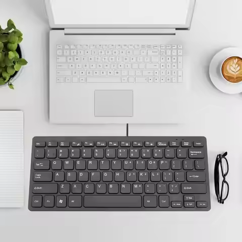 Keyboard Multi-function K1000 Super Slim USB Mini Multimedia Wired Keyboard Waterproof Kaypad for La