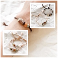 Natural stone bracelet Pebble stone rope bracelet Ethnic stone bracelet/