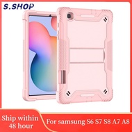 Shockproof stand Tablet Case For Samsung Tab S8 / S8 plus S7 S7 Plus / S7 FE A7 lite S6 Lite 10.4 inch Case For Samsung A10.1/A7/A8 PC Hybrid silicone kid safe case