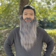 Janggut palsu misai palsu Fake Beard Prom Party Beard Dress Up Props Simulation Beard Drama Performance Large Long Hairy Beard Fake Beard