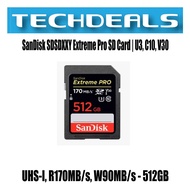 SanDisk SDSDXXY Extreme Pro SD Card | U3, C10, V30, UHS-I, R170MB/s, W90MB/s | 512GB