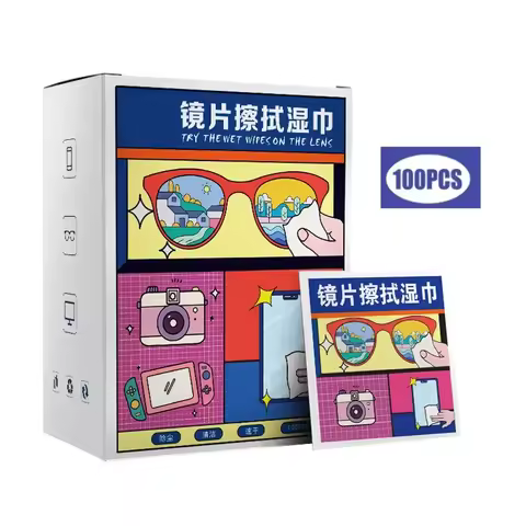100 Pieces Glasses Wipes Anti-fog Screen Cleaning Cloth Accessories Alcohol Wipe Pad Lens Cleaning W