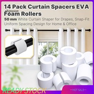 SN Snap-on Curtain Spacer Eva Curtain Spacer 5/10 Pcs White Eva Foam Curtain Spacers Rollers 50/85mm