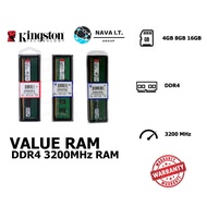 KINGSTON VALUE RAM KVR32N22S6/4 /KVR32N22S8/8 /KVR32N22S8/16 DDR4 3200MHz RAM LI