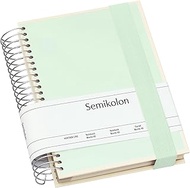 Semikolon 364097 Mucho Spiral Notebook A5 15.7 x 21.7 cm 110 Squared Lined Blank Pages Moss Pastel G