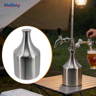 [Hellery] 2L Homebrew Beer Keg Gooseneck Stainless Steel Growler Mini Kegerator for Party Beverage D