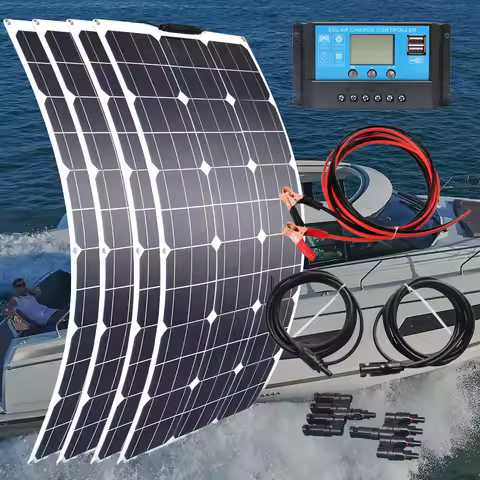 400W Flexible Solar Panel Kit With Solar Controller 100W 200W 300W PV Panels Regulator For Home Car 