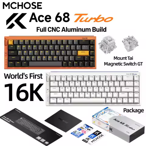 MCHOSE Ace 68Turbo GT Full-aluminum Esports Hall Effect Keyboard RT 0.001–3.4mm Latency 0.06ms16K Po