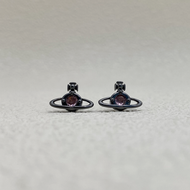 Vivienne Westwood Saturn Earrings Anti-allergy Washable Delicate Zircon Earrings original Korean sty