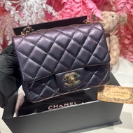 Chanel 幻彩黑紫方胖子斜背包/王吉娜古董精品