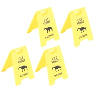 4PCS Cat Vomit Sign Water Resistant ABS 3D Printed Funny Cat Vomit Warning Sign Decoration For Cat L