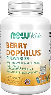 NOW Supplements, BerryDophilus™ with 2 Billion, 10 Probiotic Strains, Xylitol Sweetened, Strain Veri