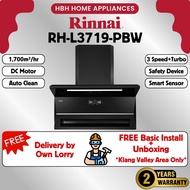 【Free Install + Free Shipping】Rinnai L-Shape Hood | RH-L3719-PBW | 1,700m³/hr | DC Motor | Heat Auto