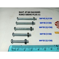 10 pieces of jp m4*25 - 30 - 35 - 40 - 45 (2.5cm to 4.5cm) Galvanized Plus Screwdriver Wrench