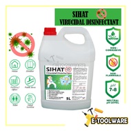 5L Smart Sihat Virucidal Disinfectant Sanitizer Non-alcohol Kills 99.99% Bacteria Smart Cares (Green Tin)