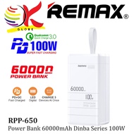 REMAX RPP-650 POWER BANK DINBA SERIES 60000MAH PD 100W PD+QC PORTABLE FAST CHARGING CAMPING POWERBAN